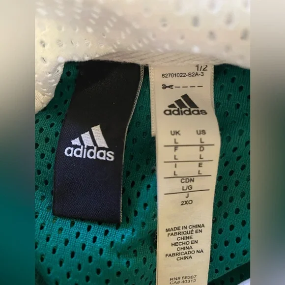 Adidas Blue/Green/White Windbreaker, Size L - Picture 3 of 3